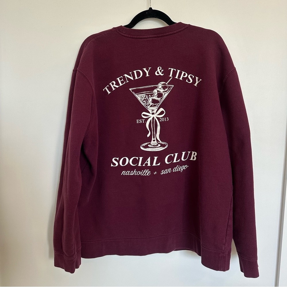 Women's Burgundy Crew Neck Sweater